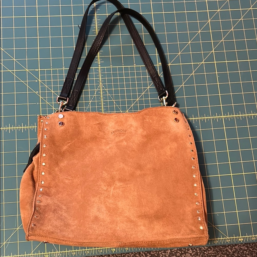 LN American Leather soft suede Tan studded Purse